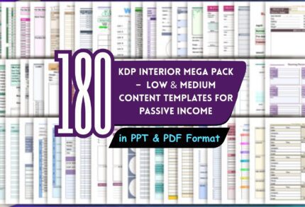 180+ KDP Interior Mega Pack – Low & Medium Content Templates for Passive Income