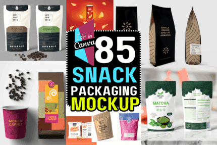 85 Snack Packaging PSD Mockup Bundle For Photoshop & Canva