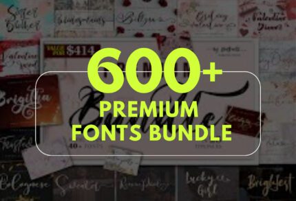 600+ Premium Fonts Bundle